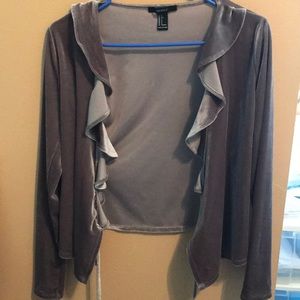 purple velvet forever 21 cardigan
